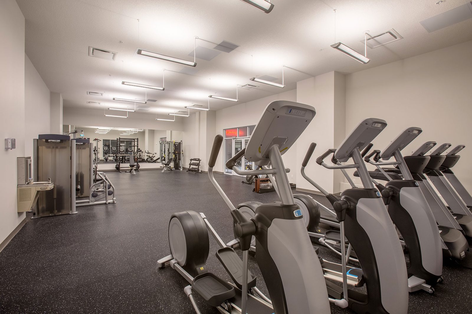 Cardio machines in the main floor gym