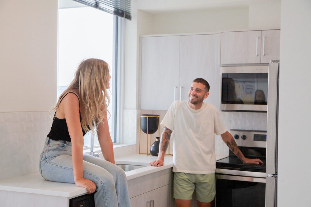 Cooking together in the kitchen