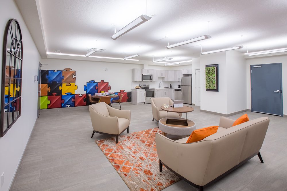 Second floor amenity room with full kitchen