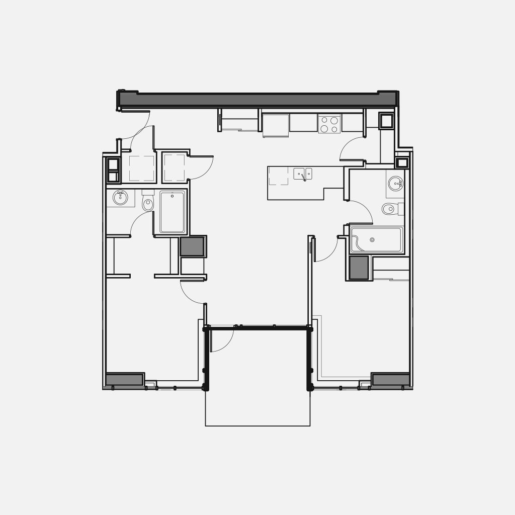 Two-bedroom suites floorplan